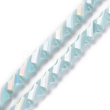 Electroplated Glass Beads Strands GLAA-G092-A-01-1