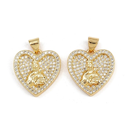 Brass Micro Pave Cubic Zirconia Pendants ZIRC-I367-07G-13-1