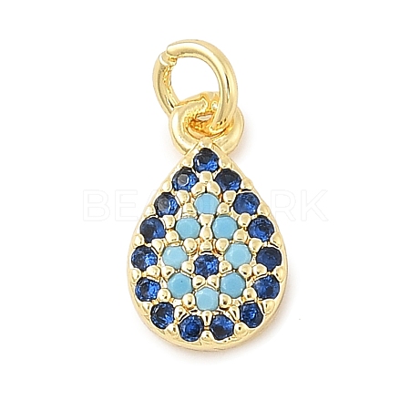 Brass Micro Pave Cubic Zirconia Pendants X-KK-U056-09G-1