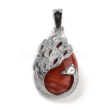 Natural Red Jasper Teardrop Pendants G-G112-03P-11-1