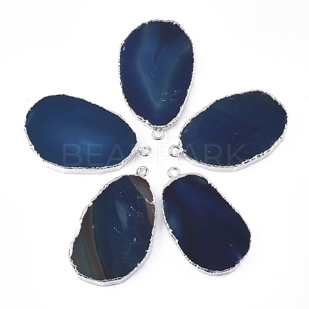Electroplate Natural Agate Big Pendants G-S344-68-1