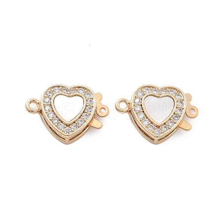 Brass Micro Pave Clear Cubic Zirconia Box Clasps KK-B125-32G-1