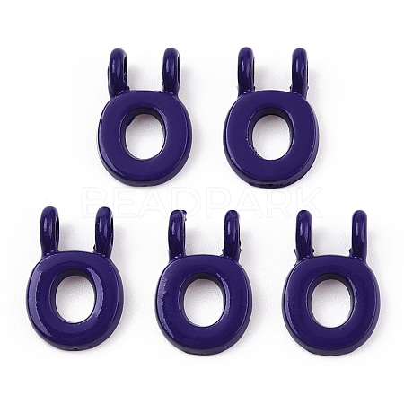 Rack Plating Spray Painted Alloy 2-Loop Link Pendants PALLOY-N176-01O-1