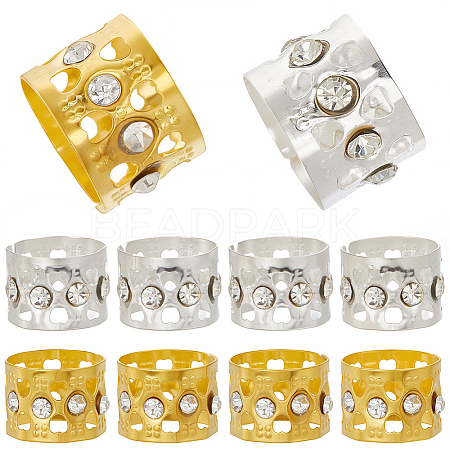 50Pcs 2 Colors Iron Dreadlocks Beads Hair Decoration OHAR-SC0001-19-1