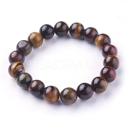 Natural Tiger Eye Beads Stretch Bracelets BJEW-F380-01-C18-1