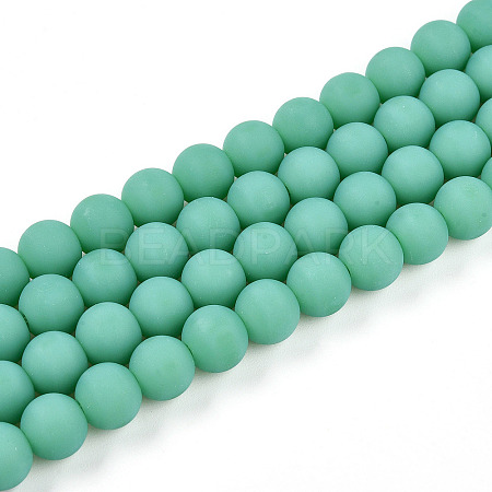 Opaque Glass Beads Strands GLAA-T032-P8mm-MD12-1