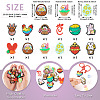 12Pcs 12 Styles Easter Silicone Focal Beads SIL-TA0002-56-4