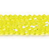 Transparent Electroplate Glass Beads Strands GLAA-F029-4mm-D21-1