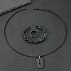 304 Stainless Steel Chain Bracelets & Rectangle Pendant Necklaces & Rings for Men FS-WGDB989-01-3