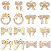 32Pcs 8 Styles Alloy Rhinestone Pendants ALRI-SC0001-48-1