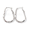 Twist Teardrop Huggie Hoop Earrings EJEW-C002-23P-RS-1