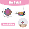 20Pcs 5 Color 304 Stainless Steel Stud Earring Finding STAS-DC0013-05-2