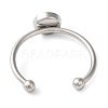 Non-Tarnish 304 Stainless Steel Open Cuff Ring Components X-STAS-I306-05A-P-3