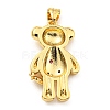 Rack Plating Brass Micro Pave Cubic Zirconia Pendants KK-C026-08G-2