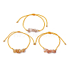 3Pcs 3 Styles Gemstone Braided Bead Bracelets BJEW-JB11146-09-4