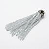 Electroplate Glass Bead Tassel Big Pendants EGLA-P023-12-1