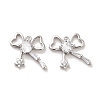 Brass Micro Pave Clear Cubic Zirconia Charms KK-C054-19P-1