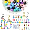 DIY Silicone Beaded Keychain Making Kit DIY-YW0008-61-1