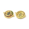 Real 18K Gold Plated Brass Micro Pave Colorful Cubic Zirconia Connector Charms KK-L209-057G-01-2