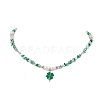 Glass & Brass & Pearl Beaded Necklaces for Women X1-NJEW-TA00158-1