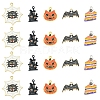 12Pcs 6 Style Halloween Theme Alloy Enamel Pendants ENAM-FS0001-46-7