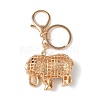 Elephant Zinc Alloy Enamel with Rhinestone Pendant Keychain KEYC-G061-01B-2