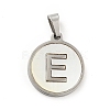 304 Stainless Steel with White Shell Pendants STAS-G268-01E-P-2