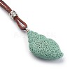 (Jewelry Parties Factory Sale)Adjustable Synthetic Lava Rock Pendant Necklaces NJEW-P237-D02-2