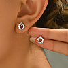 Elegant Brass Clear Cubic Zirconia Circle French Style Stud Earrings for Women Gift IK3022-1