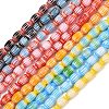 Handmade Millefiori Glass Oval Bead Strands LK-Z001-01B-B-M-1