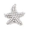 Starfish Brass ABS Imitation Pearl Pendants KK-I352-04A-P-1