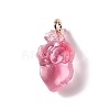 Transparent Resin Pendants RESI-E028-01G-06-2