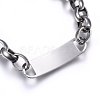 304 Stainless Steel ID Bracelet BJEW-O168-05P-3