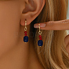 Golden Glass Bead Vintage Ethnic Style Tassel Brass Hoop Earrings for Women RK1435-1-1