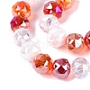 Electroplate Imitation Jade & Opaque & Transparent Glass Beads Strands EGLA-Q135-8MM-A12-4