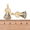 Brass Micro Pave Blue Cubic Zirconia Pendants CU-H002-03G-2