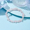 Natural Rose Quartz Chips Beaded Stretch Bracelets for Women BJEW-JB10046-01-1