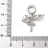 Brass Micro Pave Clear Cubic Zirconia European Dangle Charms KK-D502-13B-P-3