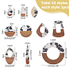 20Pcs 10 Styles Transparent Resin & Walnut Wood Big Pendants RESI-HS0001-01E-2