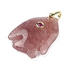 Natural Strawberry Quartz Carved Pendants G-G460-01G-02-2