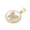 Brass Micro Pave Clear Cubic Zirconia Pendants KK-I712-45G-2