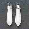 Bullet Natural White Jade Pointed Pendants G-E332-C27-1