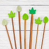 WADORN Leaf Silicone Knitting Needle Point Protectors DIY-WR0004-06-5