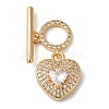 Brass Micro Pave Clear Cubic Zirconia Toggle Clasps KK-N254-82G-1