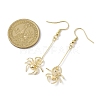 Halloween Spider Brass Dangle Earrings EJEW-JE05859-3