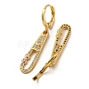 Real 18K Gold Plated Brass Dangle Leverback Earrings EJEW-A033-17G-01-2