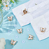 6Pcs Butterfly Alloy Rhinestone Cufflinks FIND-ME0003-13-5