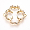 Brass Micro Pave Cubic Zirconia Links ZIRC-K073-09-01G-1