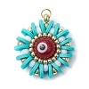 Handmade Polymer Clay and Evil Eye Lampwork and Glass Round Pendants PALLOY-MZ00638-02-1
