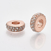 Rose Gold Plated Alloy European Beads MPDL-S067-24-2